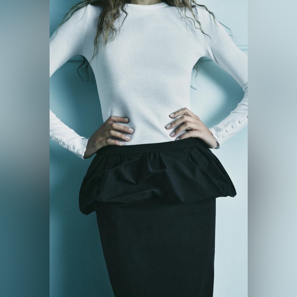 Peplum Midi Skirt